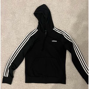 Adidas black &white hoodie with zipper and sweatpants set